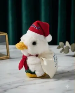 【希少非売品】Aflac アヒル クリスマス ぬいぐるみ キーホルダー