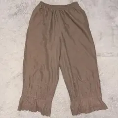 サマンサモスモス　SM2 フレア裾 ガウチョパンツ　裾フリルレースパンツ　ズボン