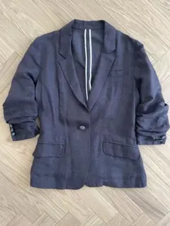 麻混七分袖コンパクトテーラードジャケット