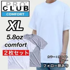 新品未使用 プロクラブ コンフォート 無地 半袖Tシャツ 白/グレー2枚 XL