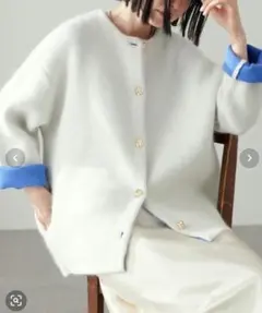 LARUTA FOX混Wフェイスニットコート