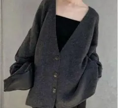 select MOCA by son スリーブリンキングVネックカーディガン