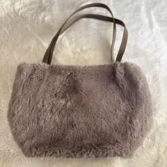 ファーバッグ トートバッグ ハンドバッグ もこもこ ブラウン系