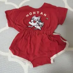 ノンタン ロンパース 赤
