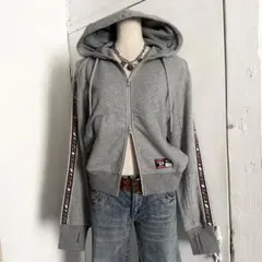 DIESEL 55DSL ダブルジップ パーカー ライトグレー y2k 平成