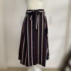 INGNI イング マルチストライプ リボン付スカート M