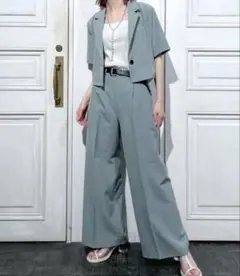 ハレ 半袖 ジャケット　グリーンのサムネイル