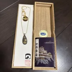 熊本県製 肥後象嵌 黒金花柄ネックレス - メルカリ