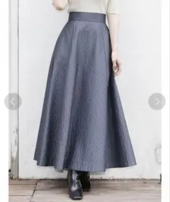 MERCURY DUO キルティングジャガードフレアスカート