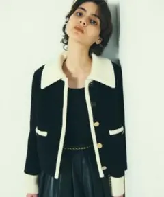 【美品】GRACE CONTINENTALダルメシアン柄ノーカラージャケット38 GRACE CONTINENTAL｜フリンジツイードジャケット | Rakuten Fashion