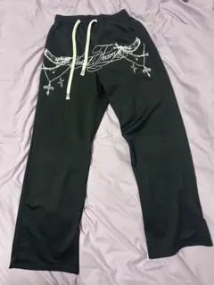 プリント スウェットパンツ ブラック