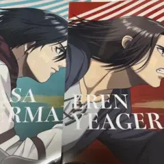 進撃の巨人　世界陸上　クリアファイル　2枚　エレン　ミカサ