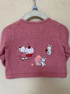 familiarファミリア 赤　可愛いカーディガン 80 春夏