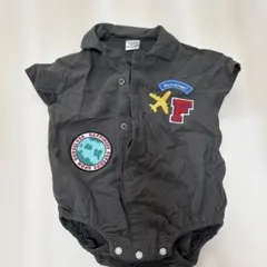 ダークグレー 半袖ロンパース 95cm