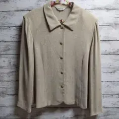 Eva Gracia　ショールカラー肩パット付 春夏薄手ジャケット 15BR