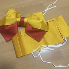 作り帯　イエロー レッド