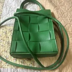 イントレチャート風 ミニショルダーバッグ グリーンのサムネイル