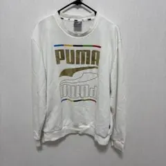 PUMA ロゴプリント ホワイトスウェットMサイズ