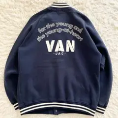 VAN JACKET　フルデコ　スタジャン　ネイビー　袖レザー　LL van スタジャン（ファッション）のおすすめ人気商品一覧 通販