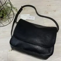【超希少 美品】アニエスベーボヤージュ ショルダーバッグ オールレザー ブラック