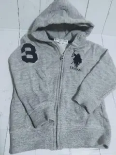 U.S. POLO ASSN. キッズ ジップアップパーカー グレー