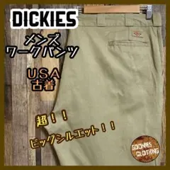 ディッキーズ メンズ ワークパンツ ロゴ ビッグシルエットUSA古着 90s