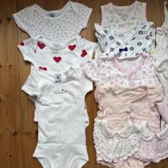 プチバトーハート 12m/74cm、その他肌着、スタイセット