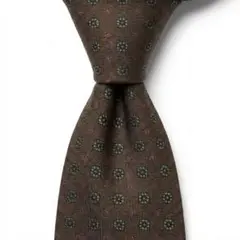 【美品】CHANEL シャネル ネクタイ シルク100% ココマーク 総柄 茶