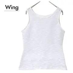 Wing ウイング シアーカットソー M 白 タンクトップ ノースリーブ 日本製のサムネイル