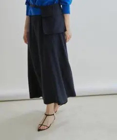 SALON adam et rope 2WAYロングフレアースカート ネイビー