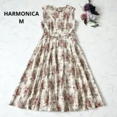 HARMONICA ハーモニカ 花柄 ノースリーブ フレアワンピース コットンのサムネイル