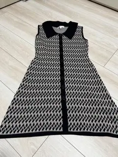rienda ノースリーブ ダイヤモンド模様 ワンピース