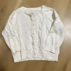 H&M 透かし編み ホワイトカーディガン 12M