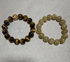 ◇最終値下げ◇天然石　ルチルクォーツ　タイガーアイ　ストレッチブレスレット