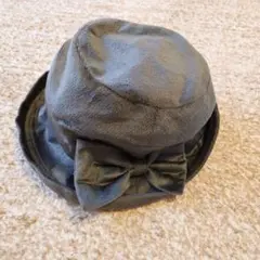 グレー　東田(株)　帽子　リボン　ハット