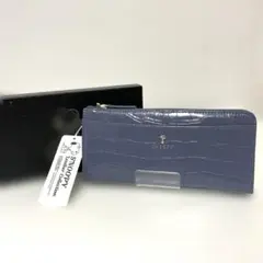 本革オーストリッチ ラウンド長財布 ネイビー JRA認定証 - メルカリ