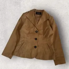 【PENNY JULE】ジャケット テーラード 3つボタン ポリエステル 茶色