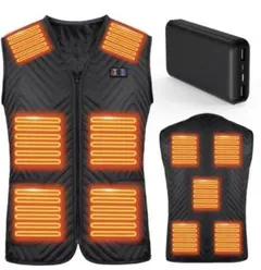 電熱ベスト加熱ベスト11箇所発熱25000mAhバッテリー付3段階温度調整　XL
