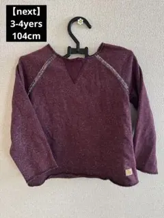 【next】パープル長袖カットソー【3-4yers 104cm】