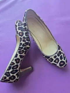 ファビオルスコーニ　ヒョウ柄ファー　ハイヒールパンプス