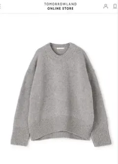 ギャルリーヴィー グレー クルーネック ファインウールニット