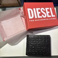 DIESEL ブラックレザー 二つ折り財布　新品・未使用品