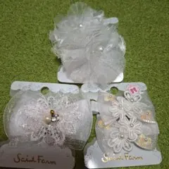 Saint Farm ホワイトリボンヘアピン