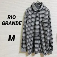 【RIO GRANDE】 トップス 長袖ポロシャツ オジシャツ グレー系 M