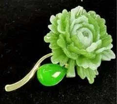 翡翠風グリーンブローチおまけ付き