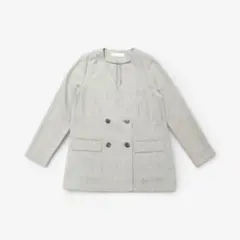 【美品】 NATURAL BEAUTY BASIC ノーカラージャケット ダブル