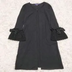 極美品　エムズグレイシー　ビジュー　レース　リボン　ラメ　カーディガンのサムネイル