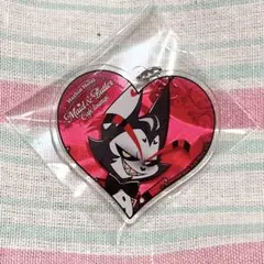ハズビンホテル ハスク アニカフェ ハート型アクリルキーホルダー 缶