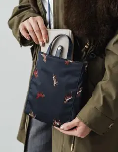 ラシット 馬柄スマホショルダーネイビー