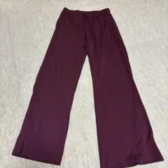 GU プルオンリブパンツ S ワインレッド